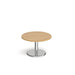 Pisa circular coffee table with round chrome base 800mm Tables Dams Oak 