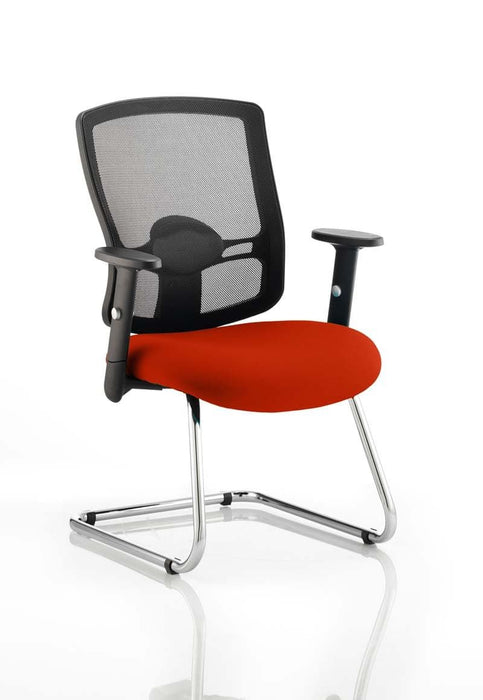 Portland Cantilever Chair Visitor Dynamic Office Solutions Bespoke Tabasco Orange 