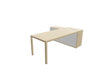 Prisma Individual Desk with supporting credenza Bench Desk Actiu Left Light Oak/Light Oak/White 