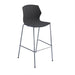 Roscoe high stool with chrome legs and plastic shell Seating Dams Charcoal Grey 