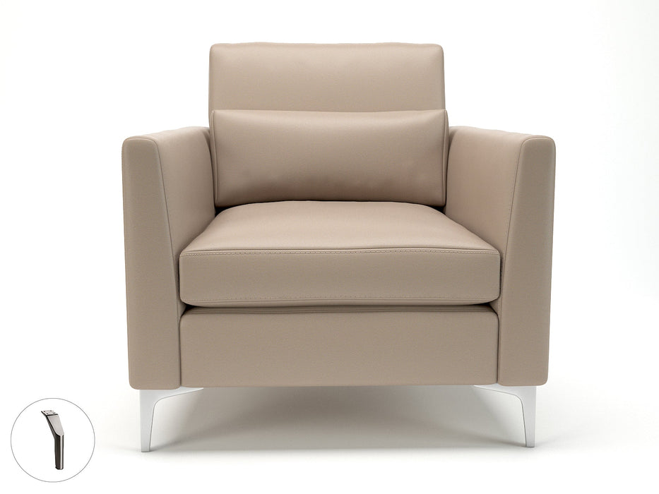 Roselle 90cm Wide Armchair in Cristina Marrone Ultima Faux Leather Armchairs Dynamic Office Solutions 