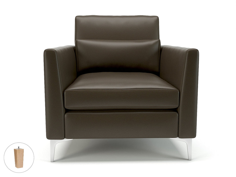 Roselle 90cm Wide Armchair in Cristina Marrone Ultima Faux Leather Armchairs Dynamic Office Solutions 