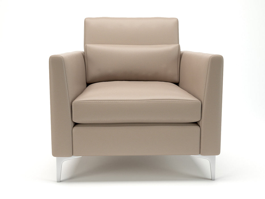 Roselle 90cm Wide Armchair in Cristina Marrone Ultima Faux Leather Armchairs Dynamic Office Solutions 