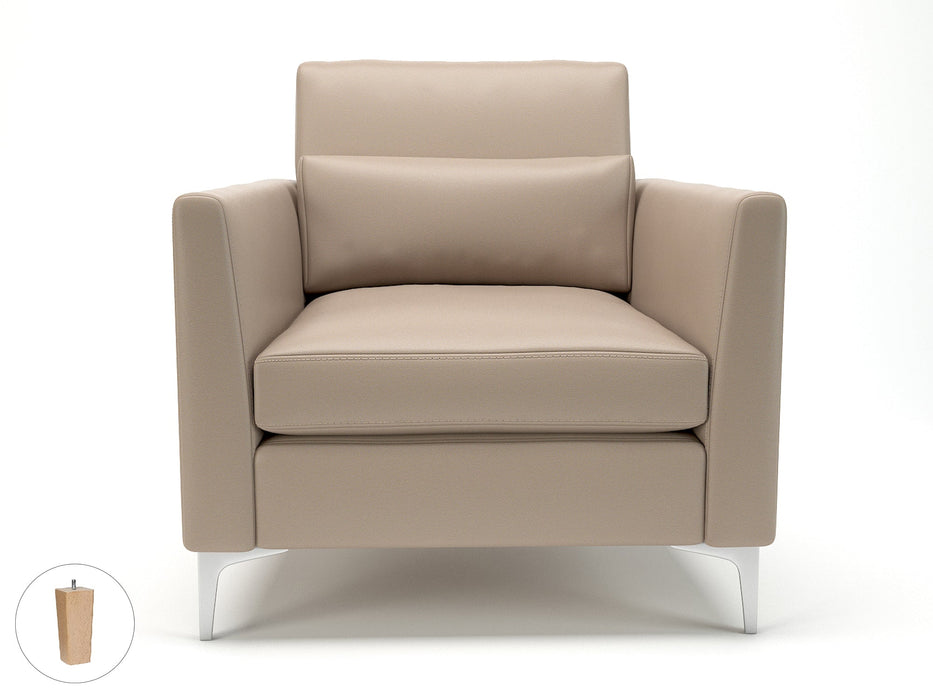 Roselle 90cm Wide Armchair in Cristina Marrone Ultima Faux Leather Armchairs Dynamic Office Solutions 