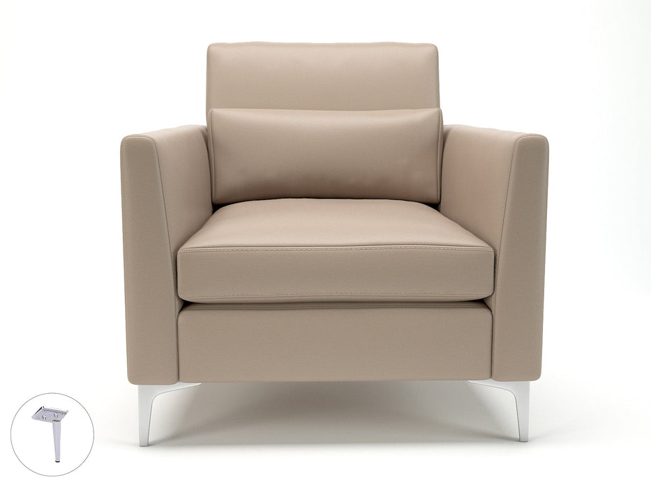 Roselle 90cm Wide Armchair in Cristina Marrone Ultima Faux Leather Armchairs Dynamic Office Solutions 