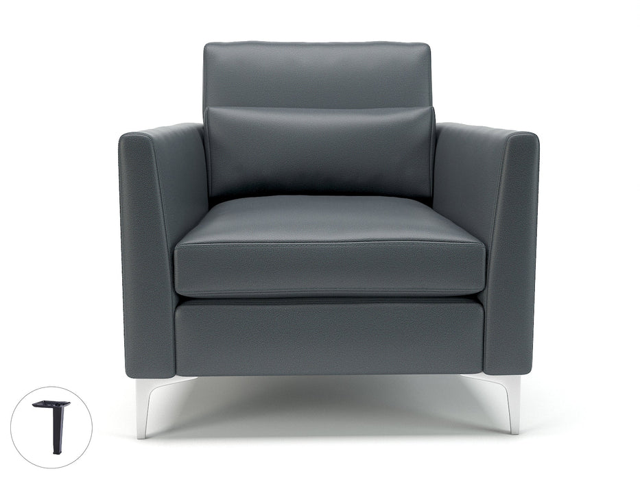 Roselle 90cm Wide Armchair in Cristina Marrone Ultima Faux Leather Armchairs Dynamic Office Solutions 