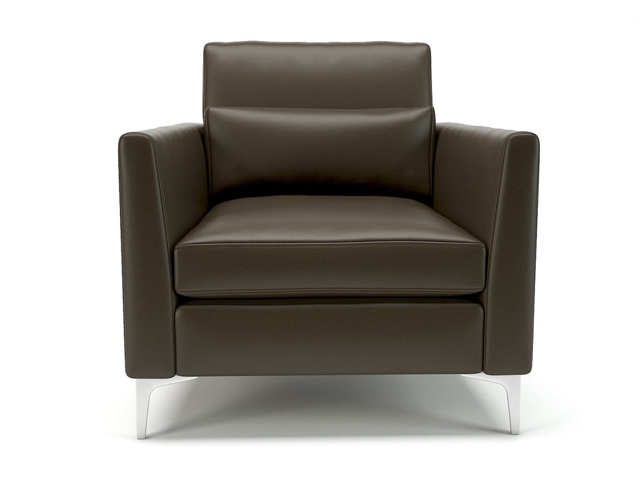 Roselle 90cm Wide Armchair in Cristina Marrone Ultima Faux Leather Armchairs Dynamic Office Solutions 