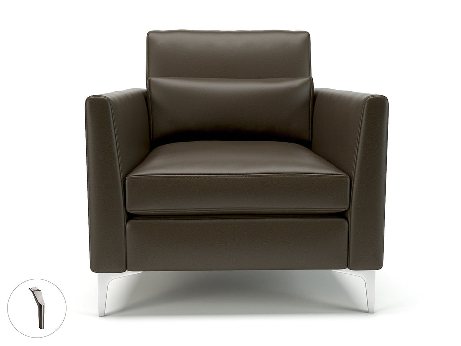 Roselle 90cm Wide Armchair in Cristina Marrone Ultima Faux Leather Armchairs Dynamic Office Solutions 