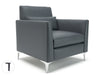 Roselle 90cm Wide Armchair in Cristina Marrone Ultima Faux Leather Armchairs Dynamic Office Solutions Atlantic Matt Black 