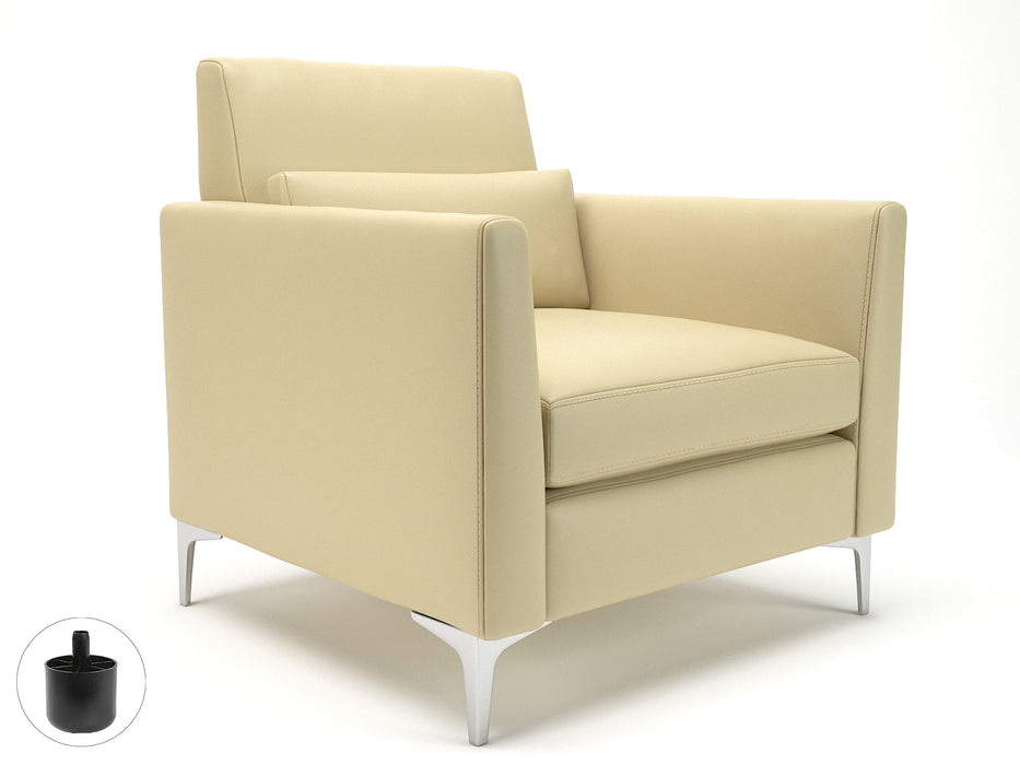 Roselle 90cm Wide Armchair in Cristina Marrone Ultima Faux Leather Armchairs Dynamic Office Solutions Cream Standard 