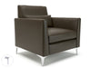 Roselle 90cm Wide Armchair in Cristina Marrone Ultima Faux Leather Armchairs Dynamic Office Solutions Mocha Pole Chrome 