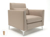 Roselle 90cm Wide Armchair in Cristina Marrone Ultima Faux Leather Armchairs Dynamic Office Solutions Taupe Light Wood 