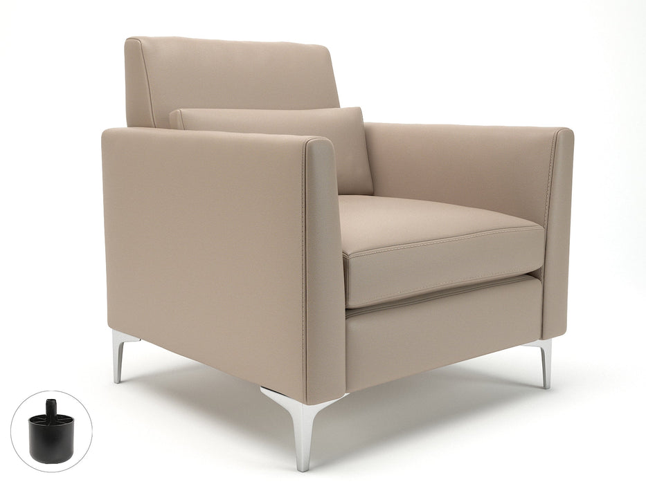 Roselle 90cm Wide Armchair in Cristina Marrone Ultima Faux Leather Armchairs Dynamic Office Solutions Taupe Standard 