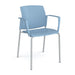 Santana 4 leg stacking chair with plastic seat and back and fixed arms Seating Families Dams Blue Grey 