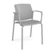 Santana 4 leg stacking chair with plastic seat and back and fixed arms Seating Families Dams Grey Chrome 