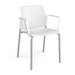 Santana 4 leg stacking chair with plastic seat and back and fixed arms Seating Families Dams White Chrome 