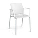 Santana 4 leg stacking chair with plastic seat and back and fixed arms Seating Families Dams White Grey 