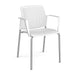 Santana 4 leg stacking chair with plastic seat and perforated back, and fixed arms Seating Families Dams White Chrome 