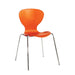 Sienna one piece shell chair with chrome legs (pack of 4) Seating Dams Orange 