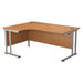 Start Next Day Delivery 1800mm x 1200mm Corner Office Desk WORKSTATIONS TC Group Oak Silver Left Hand