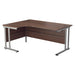 Start Next Day Delivery 1800mm x 1200mm Corner Office Desk WORKSTATIONS TC Group Walnut Silver Left Hand