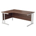 Start Next Day Delivery 1800mm x 1200mm Corner Office Desk WORKSTATIONS TC Group Walnut White Left Hand