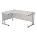 Start Next Day Delivery 1800mm x 1200mm White Corner Office Desk WORKSTATIONS TC Group White Silver Left Hand