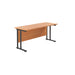 Start Next Day Delivery 600mm Deep Beech Cantilever Office Desk WORKSTATIONS TC Group Beech Black 1400mm x 600mm