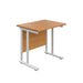 Start Next Day Delivery 600mm Deep Cantilever Office Desk Oak WORKSTATIONS TC Group Oak White 800mm x 600mm