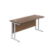 Start Next Day Delivery 600mm Deep Cantilever Office Desk Walnut WORKSTATIONS TC Group Walnut White 1200mm x 600mm