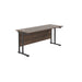 Start Next Day Delivery 600mm Deep Cantilever Office Desk WORKSTATIONS TC Group Walnut Black 1600mm x 600mm