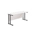 Start Next Day Delivery 600mm Deep Cantilever Office Desk WORKSTATIONS TC Group White Black 1400mm x 600mm