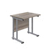 Start Next Day Delivery 600mm Deep Grey Oak Cantilever Office Desk WORKSTATIONS TC Group Grey Oak Silver 800mm x 600mm