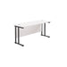 Start Next Day Delivery 600mm Deep White Cantilever Desk WORKSTATIONS TC Group White Black 1600mm x 600mm