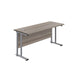 Start Next Day Delivery 800mm Deep Grey Oak Cantilever Office Desk WORKSTATIONS TC Group Grey Oak Silver 1200mm x 800mm