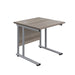 Start Next Day Delivery Office Desks - 7 Wood Finishes Available Office Desks TC Group Grey Oak Silver 800mm x 800mm