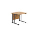 Start Next Day Delivery Office Desks - Grey Oak Office Desks TC Group Oak Black 800mm x 800mm