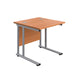 Start Next Day Delivery Office Desks - Oak Office Desks TC Group Beech Silver 800mm x 800mm