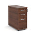 Tall slimline mobile 3 drawer pedestal with silver handles 600mm deep Wooden Storage Dams Walnut 