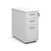 Tall slimline mobile 3 drawer pedestal with silver handles 600mm deep Wooden Storage Dams White 