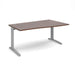 TR10 right hand wave office desk Desking Dams Walnut Silver 1600mm x 990mm