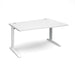 TR10 right hand wave office desk Desking Dams White White 1400mm x 990mm