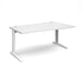 TR10 right hand wave office desk Desking Dams White White 1600mm x 990mm