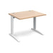 TR10 straight office desk Desking Dams Beech White 1000mm x 800mm