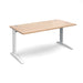 TR10 straight office desk Desking Dams Beech White 1600mm x 800mm