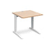 TR10 straight office desk Desking Dams Beech White 800mm x 800mm