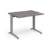 TR10 straight office desk Desking Dams Grey Oak Silver 1000mm x 800mm