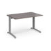 TR10 straight office desk Desking Dams Grey Oak Silver 1200mm x 800mm