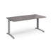 TR10 straight office desk Desking Dams Grey Oak Silver 1600mm x 800mm