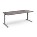 TR10 straight office desk Desking Dams Grey Oak Silver 1800mm x 800mm